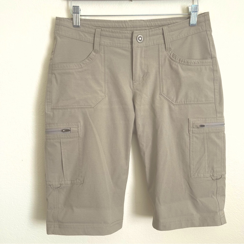 Kuhl RECCO Ripstop UPF 50+ Bermuda/Shorts Adjustable Length Cargo Tan Sz 4
